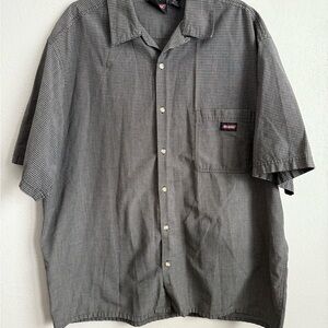 Men’s Brown Dickies Microplaid Short Sleeve Gorpcore, Workmen’s Button Up Shirt
